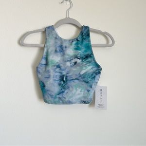 Athleta Conscious Blue Tie-Dye Crop Top Sports Bra A-C I Size: XS  I NWT